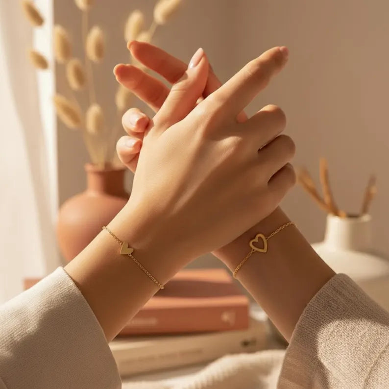 Complementary Heart Partner Bracelets