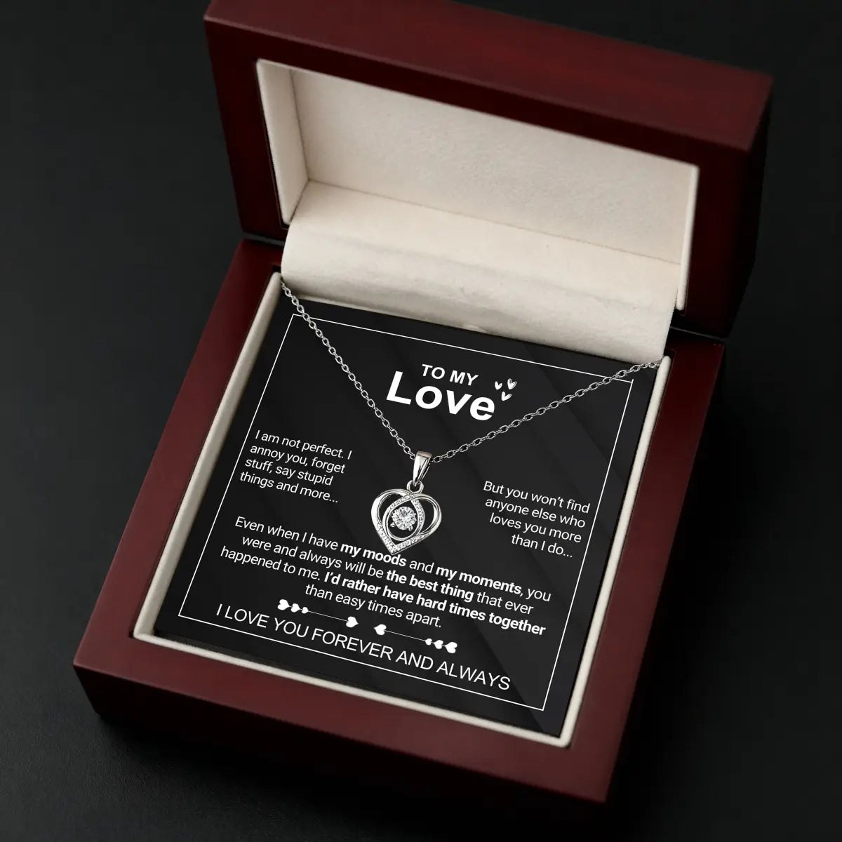To My Love β "I'm Not Perfect, But No One Will Ever Love You More"