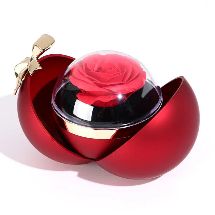 Spherical rose box - With “I love you” pendant necklace