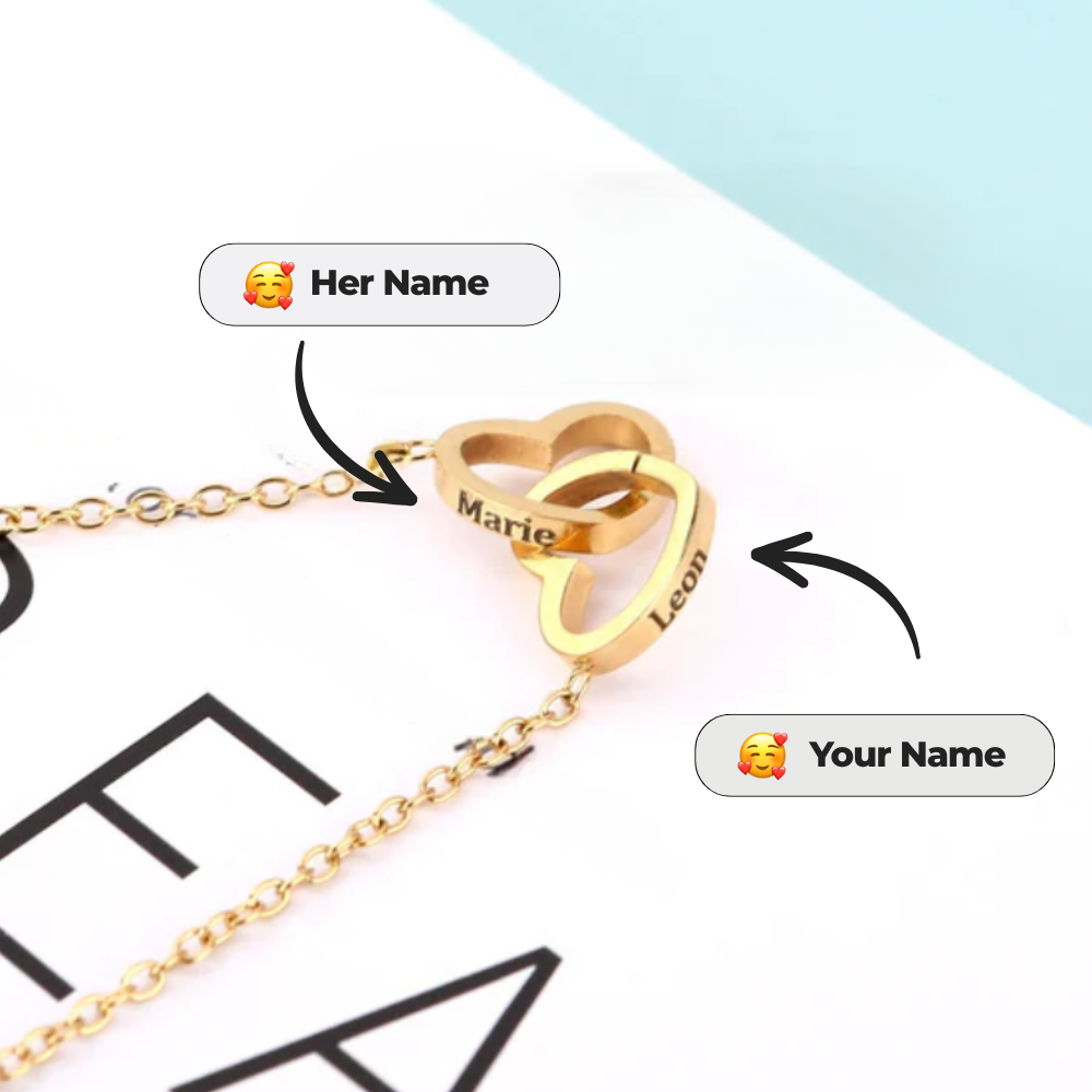 Spherical Rose Box – With Engraved Double Heart Necklace