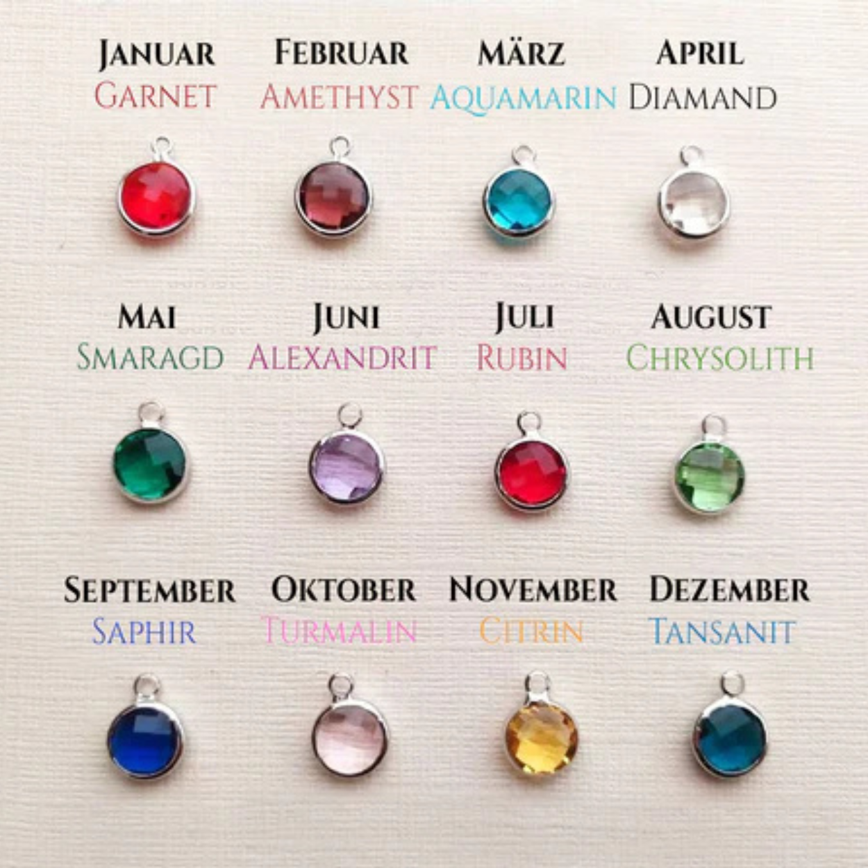 Custom name necklace with birthstone