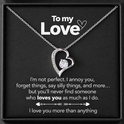 To My Sweetheart – Heart Pendant in 14k White Gold / 18k Yellow Gold Plating