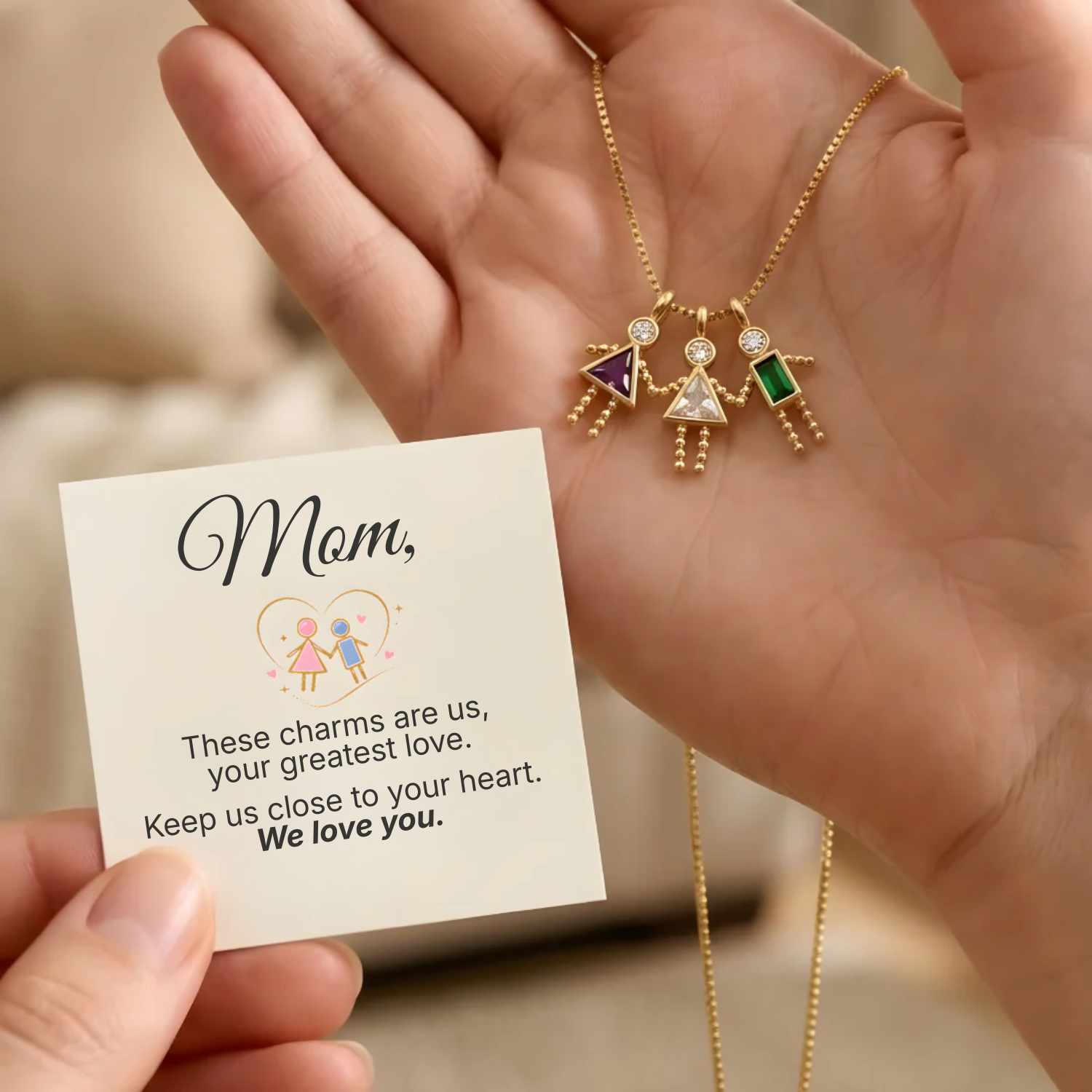 Mom's Little Ones — Birthstone Necklace
