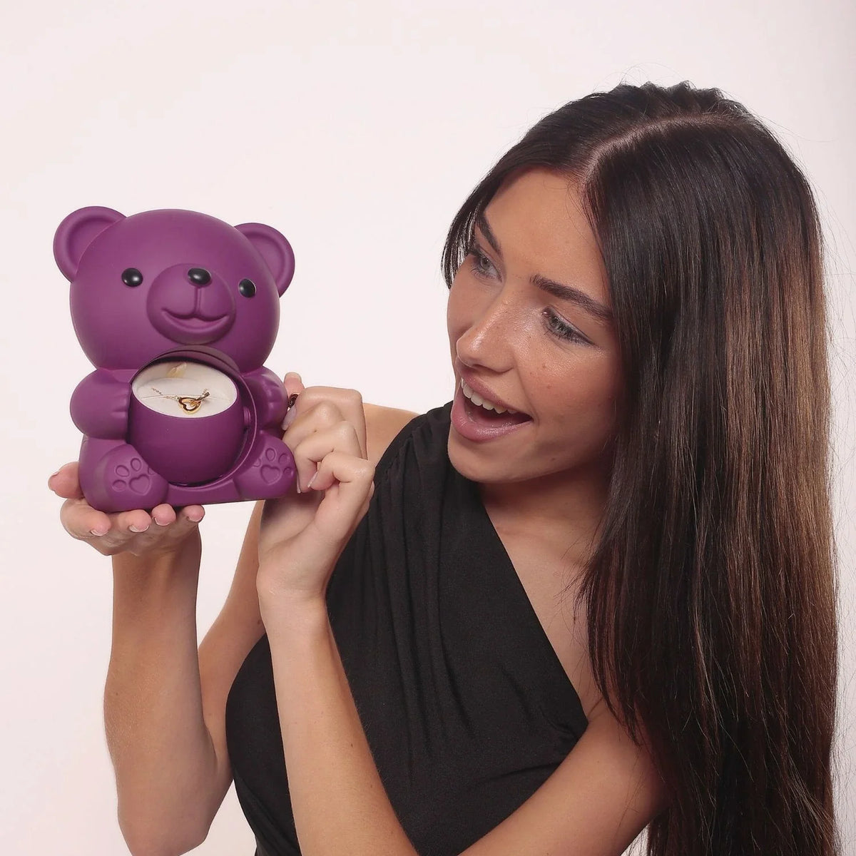 Eternal Rose Bear & Personalized Necklace