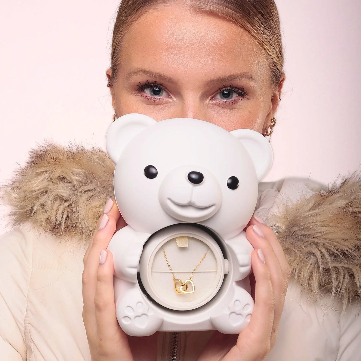 Eternal Rose Bear & Personalized Necklace