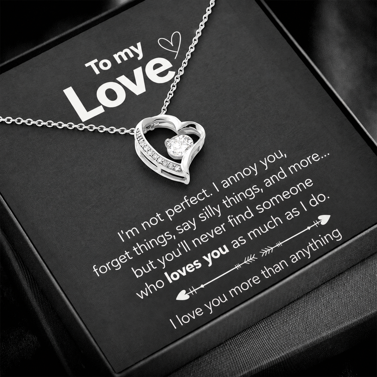 To My Sweetheart – Heart Pendant in 14k White Gold / 18k Yellow Gold Plating