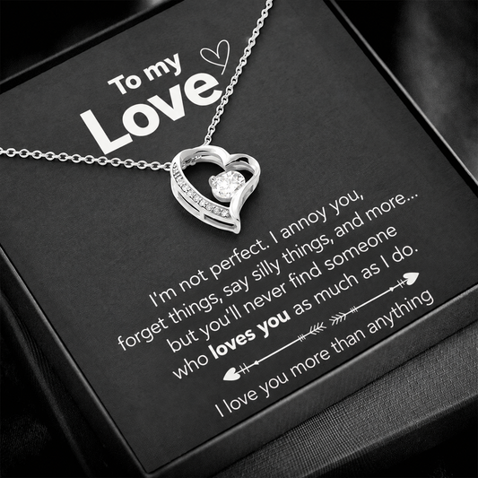 To My Sweetheart – Heart Pendant in 14k White Gold / 18k Yellow Gold Plating